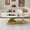Gold51.2"L x 27.6"W x 15"H, variant on MDQMD Oval Coffee Table Modern Minimalist Faux Marble Top with Gold Stainless Steel Base, Art Deco Luxury Space-Saving Design for Living Room, 49.2"L x 27.6"W White & Gold Center Table