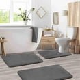 thumbnail image 2 of OAVQHLG3B 3Pcs Bathroom Rugs Set Memory Foam Bath Rugs Non-Slip Bath Mat,Washable Bathroom Mats,Absorbent Shaggy Rugs Super Soft U-Shaped Toilet Rug,Bahroom Carpets for Bathroom,Tub,Shower, 2 of 5