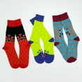 thumbnail image 3 of TeeHee Crazy Fun Novelty Casual Crew Socks for Unisex Adult 3-Pack (9-11, Monsters Polka Dots), 3 of 6