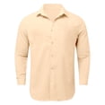 thumbnail image 3 of Kids Linen Button Down Shirts, Solid Long Sleeve Casual Tops for Spring & Summer, 3-14Y, 3 of 5