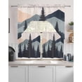 thumbnail image 2 of Mountain Forest Kitchen Curtains Sets 24 Inch Length with Valance, Nature Tree Scenery Watercolor Pink Blue Swag Valances and Tiers Curtain Set Drapes Swag Curtains for Living Room, Bathroom, Bedroom, 2 of 6