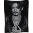 thumbnail image 3 of Blanket Johnny Depp Soft and Comfortable Warm Fleece Throw Blankets Yoga Blankets Beach Blanket Picnic Blankets Gift for Dorm room office decor Sofa Bed Camping Travel All Season, 3 of 6