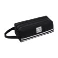 thumbnail image 5 of Hvmvliv Double-layer Cloth Pencil Case Large Capacity Double Zipper Portable Pen Bag with Handle for Students Office, 5 of 6