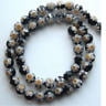 - 6mm Millefiori Beads - Glass Millifiori Glass Lampwork Beads (M4) Black Single Flower