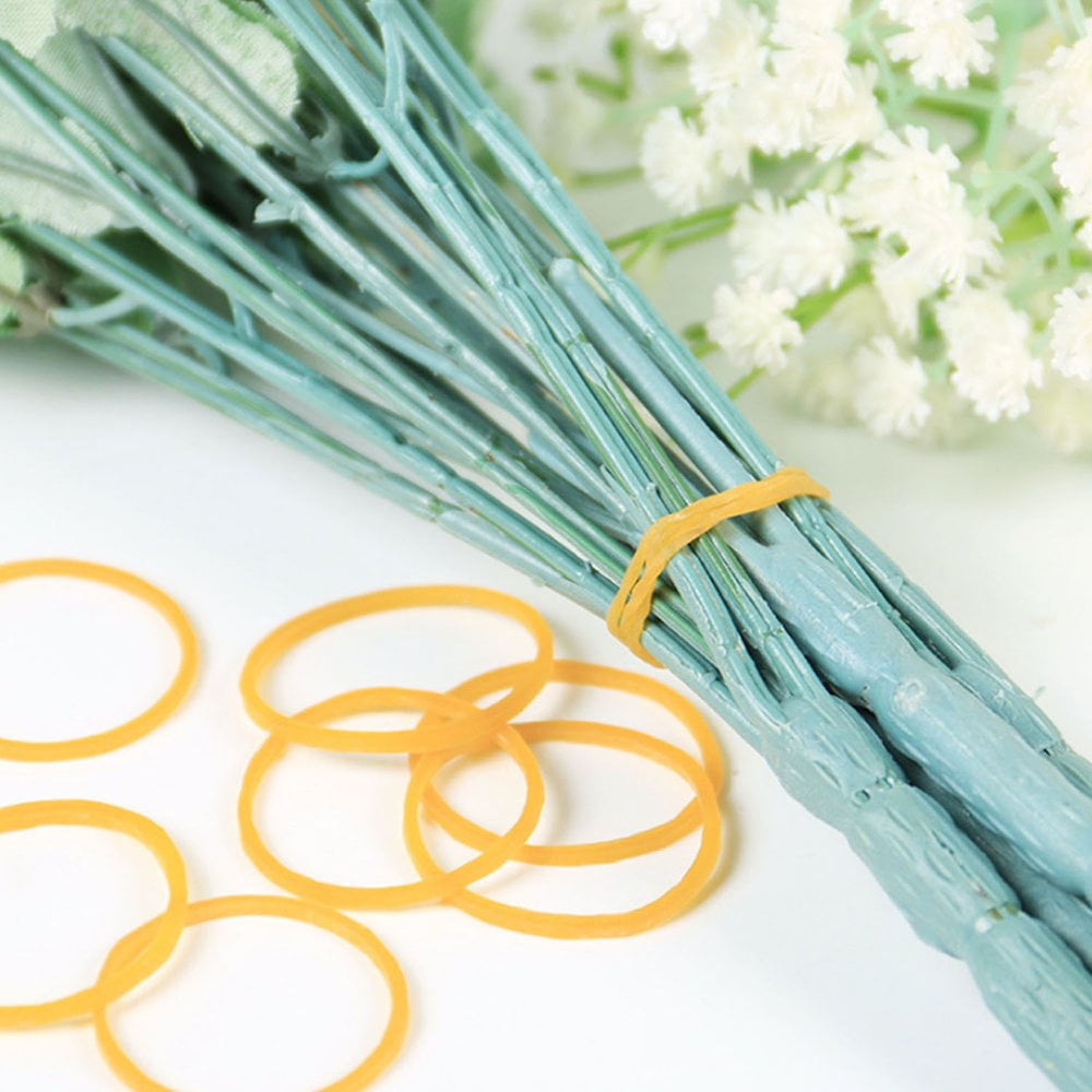 Yellow 4Cm 100Pcs/Pack Rubber Bands for School Office Household Package Anti-Aging Rubber Ring Strong Elastic Yellow Color
