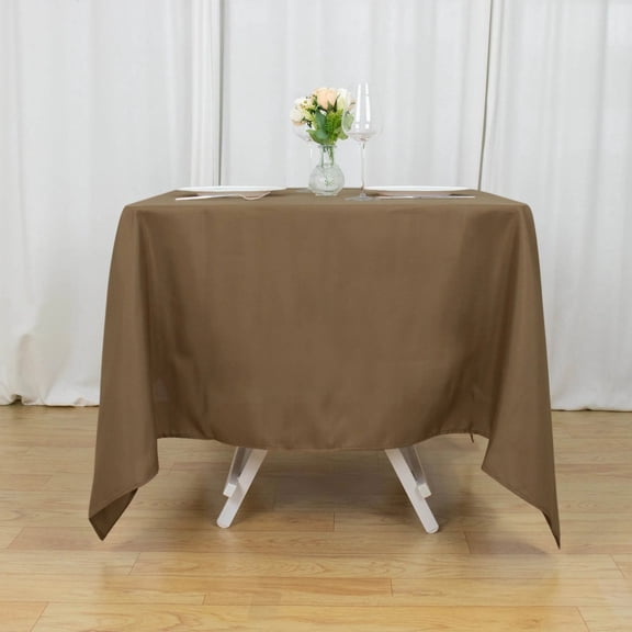 Balsa Circle 70" x 70" Square Polyester Tablecloth Taupe