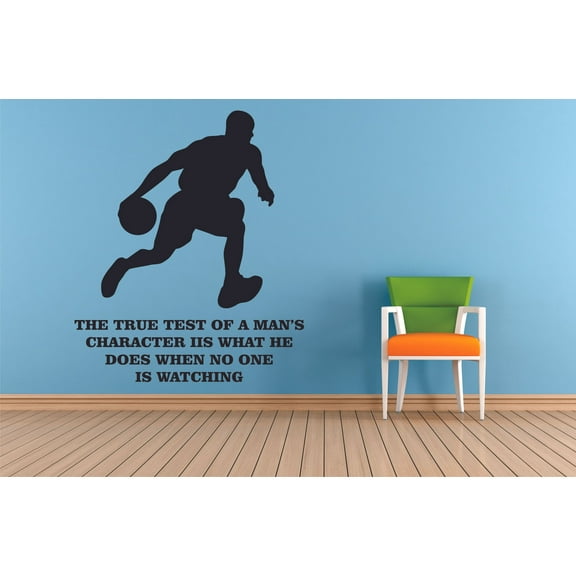 Basketball Quotes Discipline Integrity Sport Motivation Inspiration Quote Wall Decal Vinyl Art Sticker Design for Boys/Girls Room Home Court Bedroom Decor Wall Art Mural Decoration Size (20x12 inch)