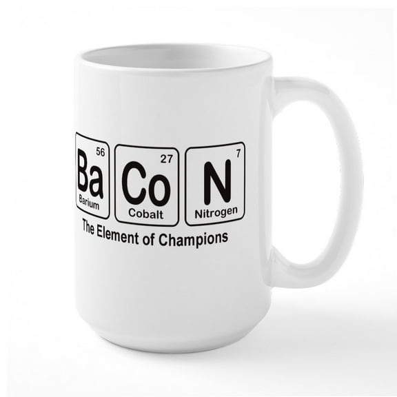 CafePress - Bacon Mugs - 15 oz Ceramic Large White Novelty Mug