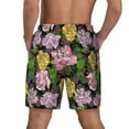 thumbnail image 4 of Haiem Colorful Roses Mens Swim Trunks with Compression Liner 2 in 1 Swimming Shorts Stretch Swimwear Quick Dry,Board Shorts-Medium, 4 of 9