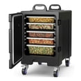 thumbnail image 3 of Demifill 81 Quart Capacity End-loading Insulated Food Pan Carrier with Wheels, Hot Box with Seamless Double Walled Shell and PU Foam Layer, Food Pan Carrier for Indoor as Kitchen, Black, 3 of 8