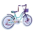 USToyOutlet 20 In. Cruiser Steel Frame Bicycle Coaster Brake One Piece Crank, White Full cover Chain Guard, Purple Baskets, Fenders & Rims, White Tire Kid's Bike - Purple/Baby Blue