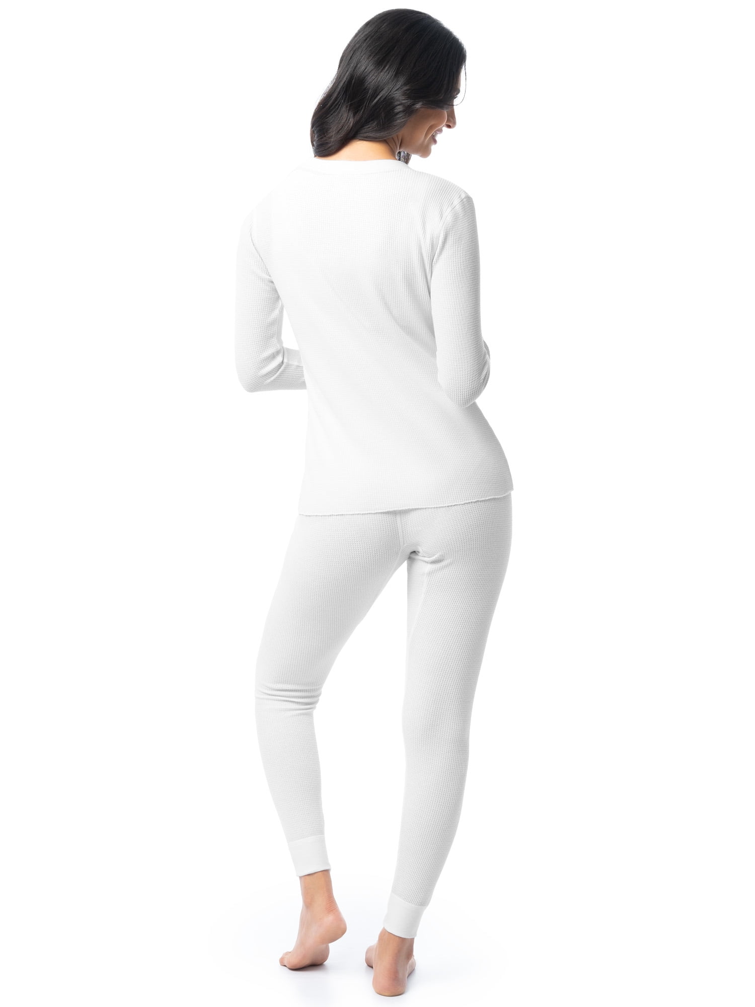 Fruit of the Loom Women's Recycled Waffle Thermal Top & Bottom Set, Sizes XS-4XL