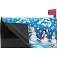 thumbnail image 4 of Winter Snowman Magnetic Mailbox Cover Christmas Holiday with Snowflakes Oversized-25.5" x20.8", 4 of 5