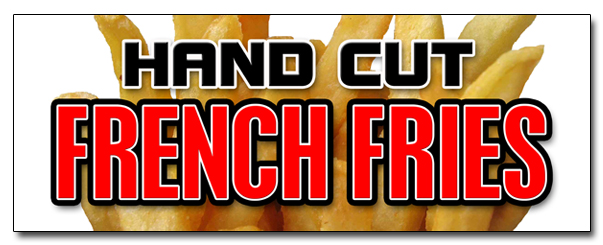 12/" HAND CUT FRENCH FRIES DECAL sticker chips idaho crispy frys hot fresh