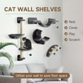 thumbnail image 4 of PawHut Cat Wall Shelf w/ Scratching Post, Play Balls, Platforms, Dark Grey, 4 of 10