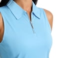 thumbnail image 5 of Womens Summer Tops Athletic Curved Collar Half Zip Breathable Sleeveless Tennis Top Shirts for Women Blue 3XL, 5 of 9