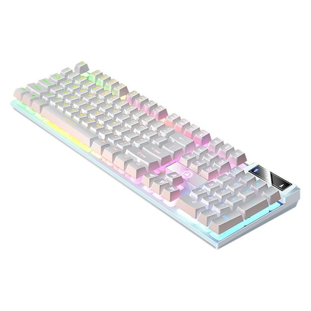 Teclado Pisexur para juegos electrónicos para hombres, con cable USB, flotante, ergonómico, con sensación mecánica al agua, ultrafino, con retroiluminación LED, para escritorio, para niños y organiza
