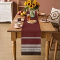 thumbnail image 2 of Red Floral Table Runner 108 Inches, Modern Farmhouse Leaves Brown Striped Bed Runner Dresser Scarves Tabletop for Indoor Outdoor Parties/Ceremony/Banquet, 13"x 108", 2 of 9