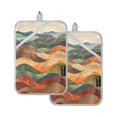thumbnail image 7 of Yayeee Pot Holders Kitchen Heat Resistant with Pockets 7"x9.8" Cotton Oven Cooking Hot Pads, Abstract Wavy Landscape, 7 of 7
