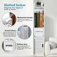 thumbnail image 2 of Gabinete de baño de pie, Mueble de almacenamiento para baño blanco.Gabinete esquinero de baño Wobythan blanco, 2 of 8