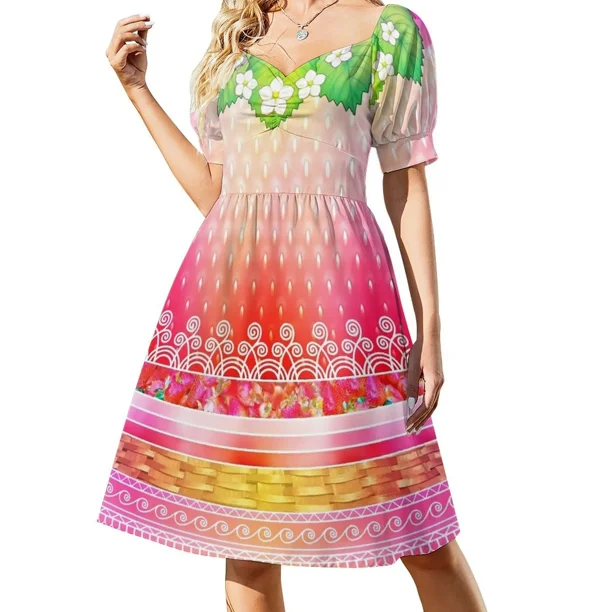 Vestido largo sin mangas con cesta de fresas vestido largo de verano para mujer vestidos de novia para mujer
