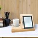 thumbnail image 2 of Personalized Wooden Triangle Book Stand with Coffee Cup Mug Holder,Custom Birth Flower Book Page Ho, 2 of 5