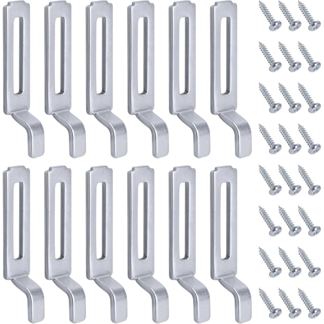 12 Pcs A 148 Steel Sliding Screen Door Latch Strikes, Screens Door Strike Plate with 1/4 Inch Hook Projection, Adjustable Sliding Screen Doors Latch Replacement to Lock Repair
