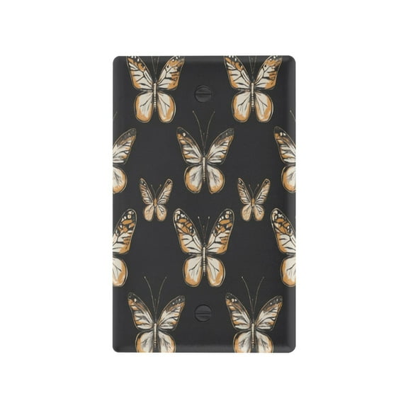 Switch Panel Switch Decoration 2.76x4.53x0.28 Inches Unused Outlet Cover Switch Plate Wall Plates Living Room Kitchen Bedroom Study Switches Yellow Butterfly Seamless