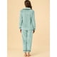 thumbnail image 5 of Conjuntos de pijama para mujer Ropa de dormir con botones Traje de noche suave para mujer Conjuntos de salón Pj Azul XS, 5 of 6