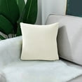 thumbnail image 3 of PureCasa Polyester Throw Pillow for Bed Sofa Couch, Household Soft Comfort Pillows Decorative Pillow with Insert for Indoor Outdoor, Solid Color Modern Style Home Decor, 18"x18", 1PC, White, 3 of 8