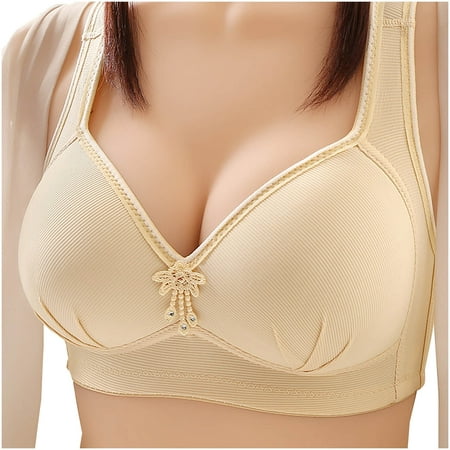 

SELONE 2023 Bras for Women Push Up No Underwire Plus Size Everyday for Sagging Breasts Printing Gathered Together Daily No Rims Everyday Bras Sports Bras for Women Nursing Bras for Breastfeeding Beige
