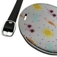thumbnail image 2 of Sun Surf Ocean Beach Ice Cream Pattern Round Leather Luggage Card Suitcase Carry-On ID Tag, 2 of 8