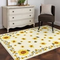 thumbnail image 5 of Yellow Sunflower Bees Area Rug 3x5 Washable Rug Non Slip Spring Summer Farmhouse Floral Large Area Rug Indoor Floor Carpet for Entryway Bedroom Kitchen Living Room Home Office Dining Room Nursery, 5 of 7