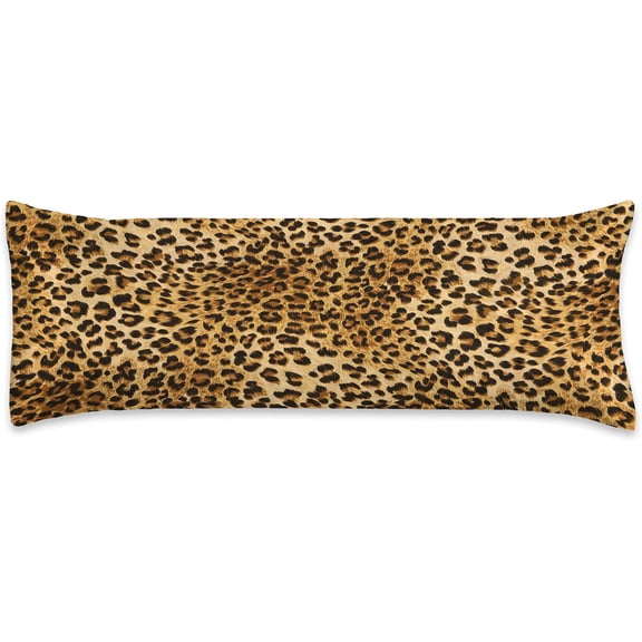 Satin Body Pillowcase Tiger Leopard Skin Imitation Silk Pillow Cover 20x54 Inch with Hidden Zipper Soft Breathable for Women