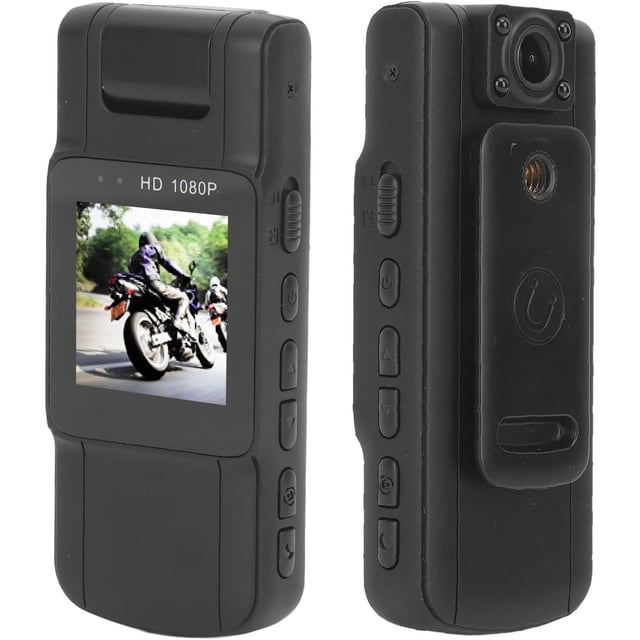 Cámara Corporal 1080P, Mini Cámara Deportiva con Grabación de Audio y Vídeo, Lente Gran Angular y Grabadora de Vídeo Portátil de Visión Nocturna con Clip Trasero, Rotación de