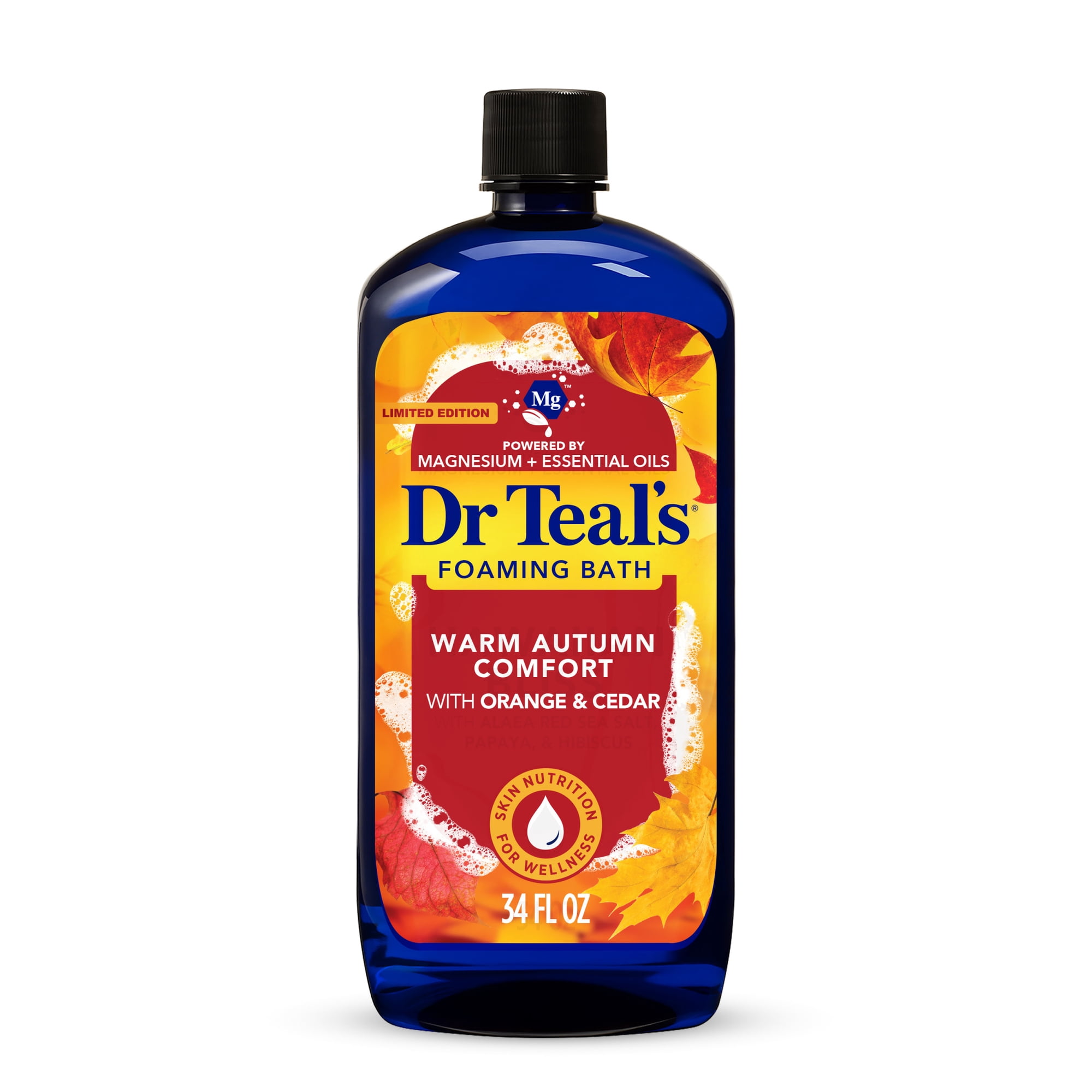 Dr Teal's Foaming Bath with Pure Epsom Salt, Warm Autumn Comfort, 34 fl oz
