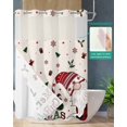 thumbnail image 2 of No Hook Shower Curtain with Snap in Liner, Red Christmas Hat Dwarf Gift Hotel Shower Curtains for Bathroom, Washable Shower Curtain Liner Set with Mesh Top Window, 72"x96", 2 of 6