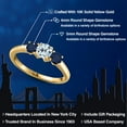 thumbnail image 2 of Gem Stone King 10K Yellow Gold Sky Blue Topaz and Blue Sapphire Engagement Ring for Women | 1.40 Cttw | Round 5MM | Gemstone November Birthstone | Size 6, 2 of 6