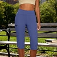 thumbnail image 7 of Women's Capri Golf Trousers Casual Quick Dry UPF 50+ Lightweight Quick Dry 3/4 Cargo Pants Hiking Shorts with Pockets Blue M, 7 of 7