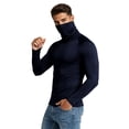 thumbnail image 3 of Mens Sports Athletic Shirt Stretch Turtleneck Long Sleeve Slim Fit Gym Training Muscle Tee Undershirt, 3 of 7