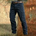 thumbnail image 5 of Mens Corduroy Pants Straight Wide Leg Button Work Pants Vintage Cargo Pants with Multi Pockets for Streetwear, 5 of 9