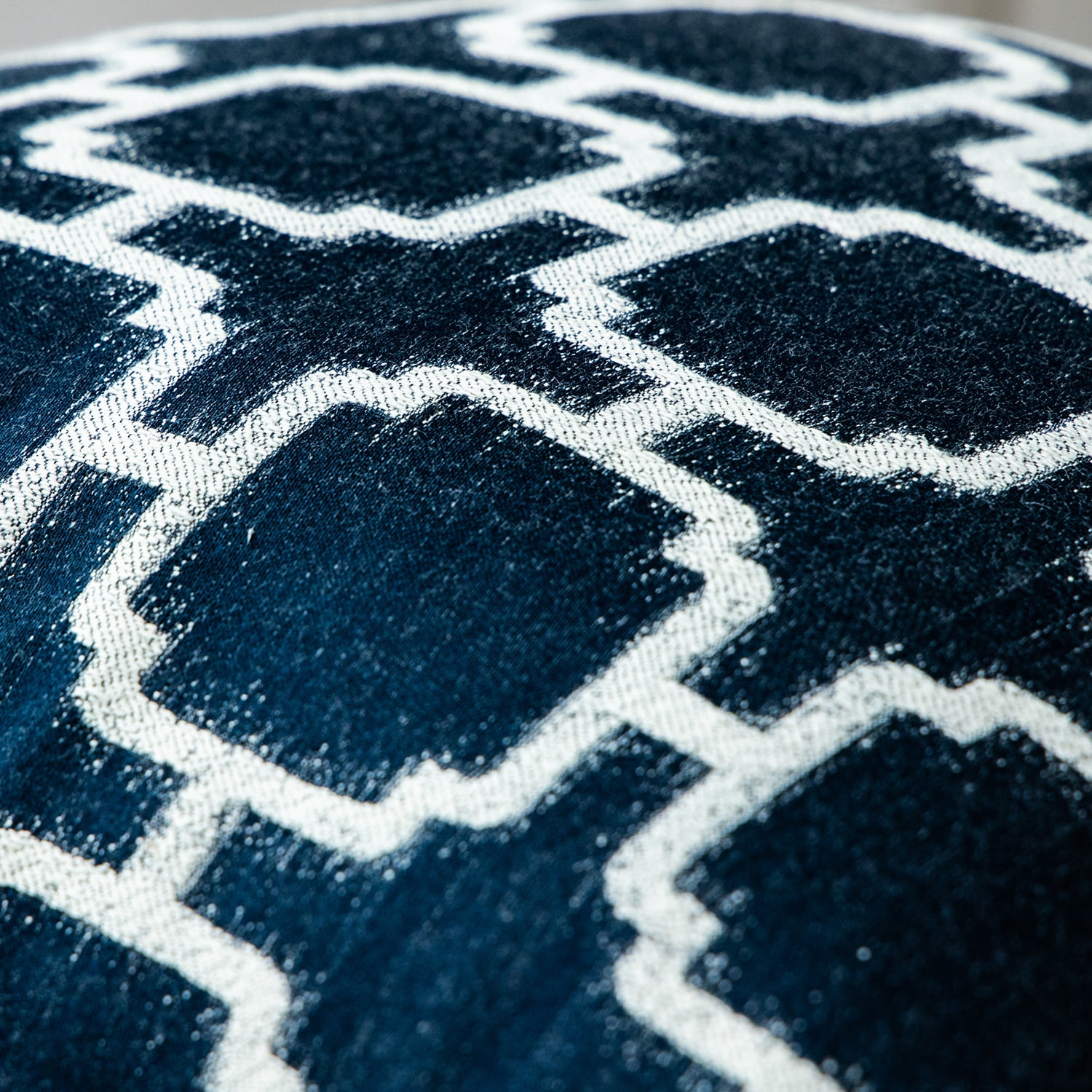 Phantoscope Cotton Jacquard Geometric Series Decorative Throw Pillow, 18" x 18", Navy Blue Diamond, 2 Pack