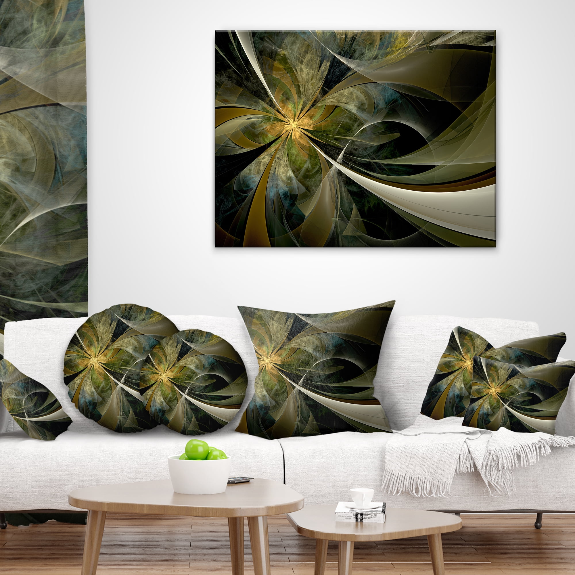 Designart 12" x 20" Black Polyester Throw Pillow