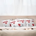 thumbnail image 3 of Ambesonne Animal Throw Pillow Cover 4 Pack, Funny Dog with Hearts, 20", Red White, 3 of 6