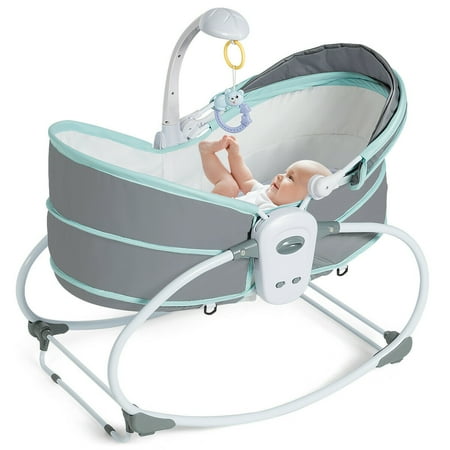 Gymax 5 In 1 Portable Baby Rocking Bassinet Multi Functional Crib