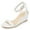 White, variant on YDN Women Lovely Round Open Toe Buckle Strap Sandals Wavy Edge Wedge Mid Heels Pumps Bridal Party Summer Shoes Size 7 White