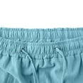 thumbnail image 5 of VBTAPA Linen Shorts for Men Side Striped Casual Summer Shorts Lightweight Drawstring Beach Lounge Shorts with Pockets Light Blue S, 5 of 8