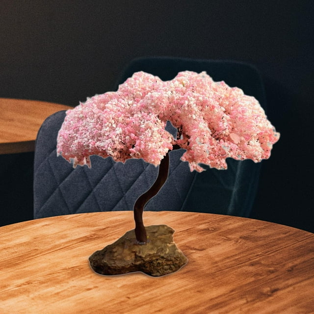 Adorno de en miniatura, decoración de tartas con flores de cerezo, paisaje, decoración de árboles en miniatura, diorama para construir maquetas