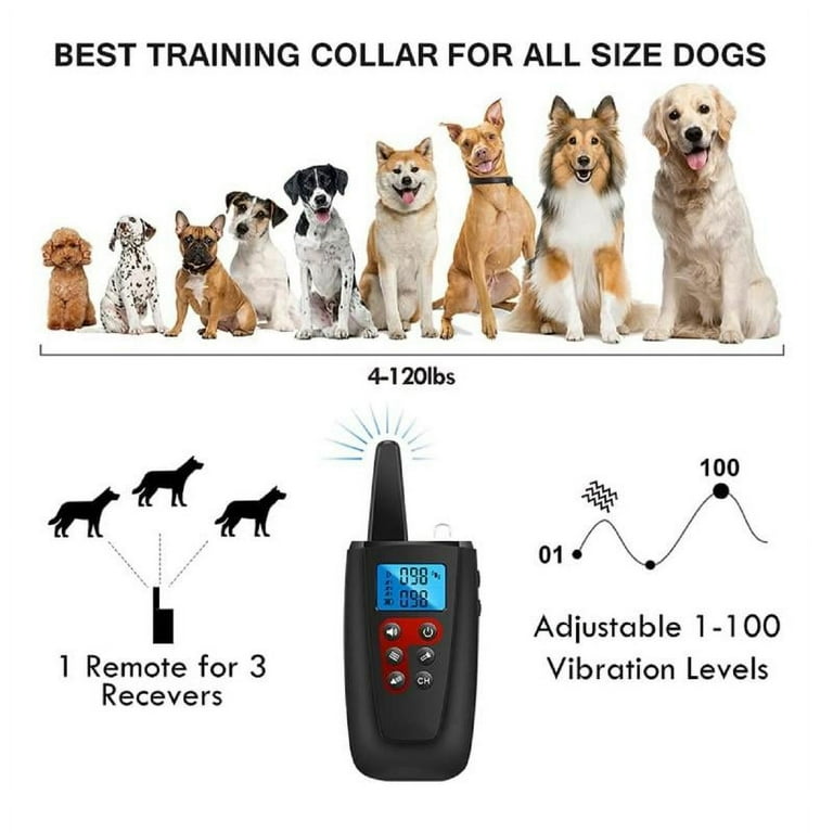 PETJOY Remote Dog Vibrating Collar No Shock Dog Training Collar for Large Small Deaf Puppy Dogs 3300ft Range IPX7 2 Dogs