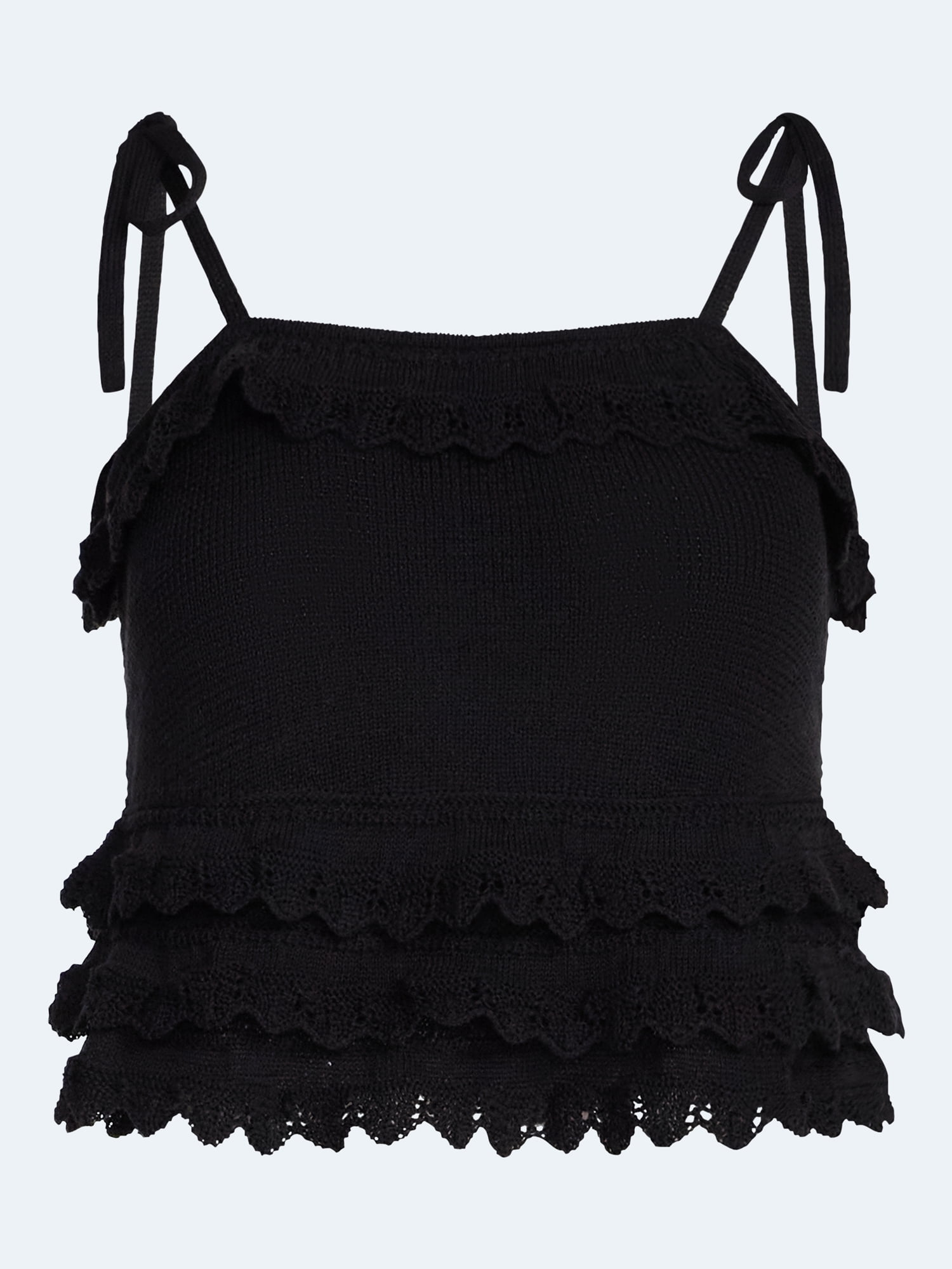Scoop Women's Tie Ruffle Sweater Tank, Sizes XS-XXL